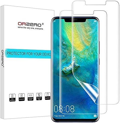 (2 Csomag) Orzero a Huawei Mate 20 Pro HD Puha TPU képernyővédő fólia (Nem Üveg), Prémium Minőség Szélét (Teljes Lefedettség)