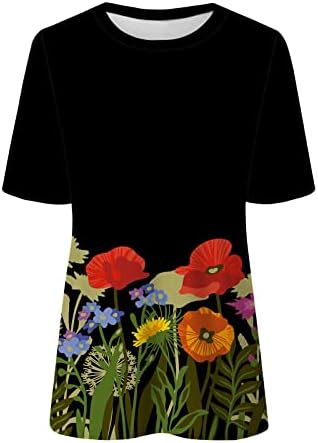 YUHAOTIN Szent Patrik Nap Póló Női Plusz Méretű Hosszú Ujjú Női Nyári Kerek Nyak Virág, Nyomtatás, Rövid Ujjú T-Shirt