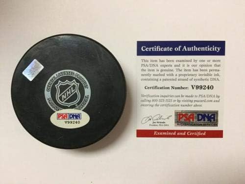 Bill Ranford Aláírt Edmonton Oilers Jégkorong PSA/DNS-COA Aláírt egy - Dedikált NHL Korong