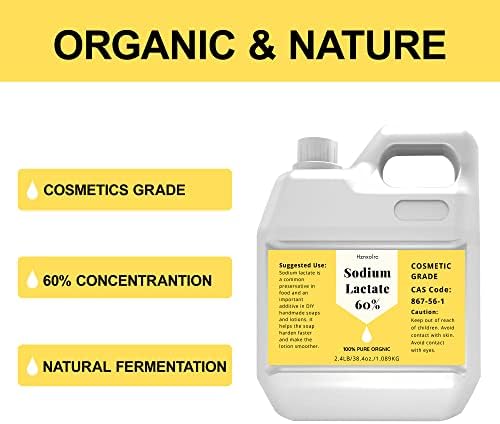 38.4 Gramm Nátrium-Laktát a Szappan Készítése & Krémek, Prémium Nátrium-Laktát, Folyékony, 60% - os Koncentrációban, Kozmetikai Minőségű, Hidratálja