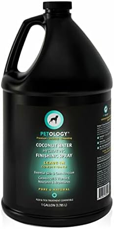 Petology Kókusz Víz Hidratáló el Kondicionáló Befejező Spray Háziállat, 1 Gallon - Kutyák, Macskák, Természetes, Aids Ecset, fésű,