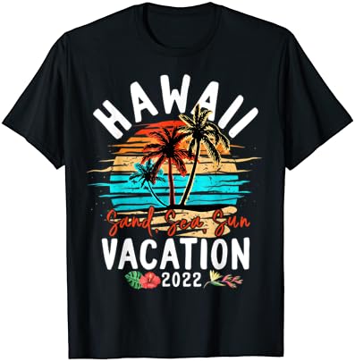 Hawaii Vakáció 2022 Retro Megfelelő Családi Csoport T-Shirt