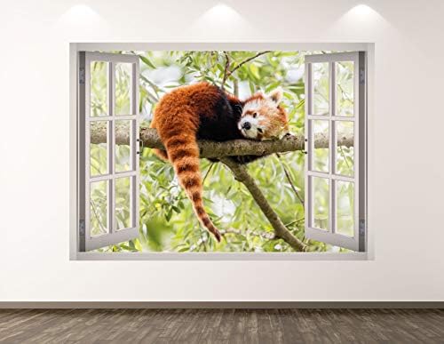 Nyugat-Hegyi Vörös Panda Fali Matrica Art Dekoráció 3D Ablak Állat Matrica Falfestmény, Gyerek Szoba, Egyedi Ajándék BL183 (70