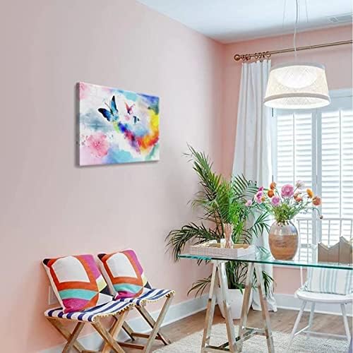 YIKG Pillangó Képek Vászon Wall Art Pink Lihegve a Hálószoba Fürdőszoba Decor Keretes Kész Lógni 16x12