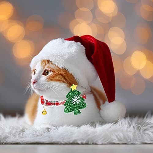 3 darabos Karácsonyi Macska Nyakörv a Csengőt, majd Gyorsan Engedje Biztonságos Csat,Szakadár Cica Gallér,Állítható 9.8-17inch,a Kis Macskák,
