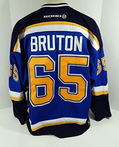 A St. Louis Blues Bruton 65 Játék Használt, Kék Mez Traverse City DP12067 - Játék Használt NHL-Mezek