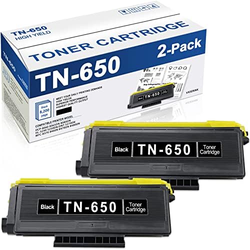 VASERINK TN650 TN-650 Fekete Toner Cartridge (2 Csomag) - Vsenk Kompatibilis Csere TN650 Toner HL-5240 5380DN 5250DNDNT MFC-8890DW