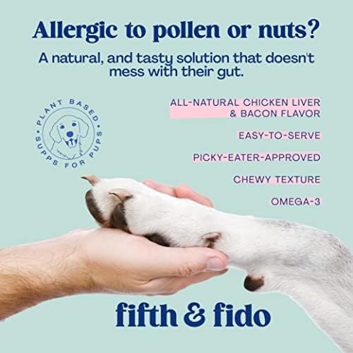 Ötödik & Fido Anti Viszket a Kutyák, Viszkető Bőr Kezelés & Kutya Allergia Rág Omega 3 Lazac halolaj az Emésztési Prebiotics