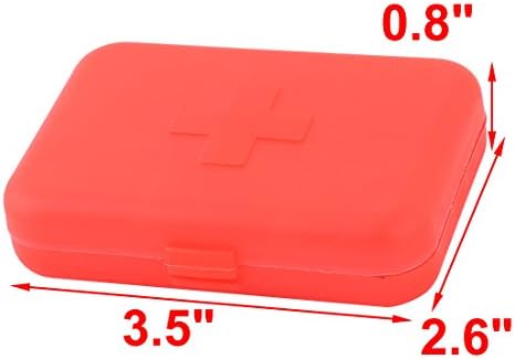 uxcell® Műanyag Utazási 6 Rekeszes Kapszula, Tabletta Hordozható Tároló Doboz Esetben 2db Piros