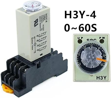 NUNOMO H3Y-4 0-60-as években a Hatalom OnTime Késleltetés Időzítő Relé DPDT 14Pins H3Y-4 DC12V dc 24 vac AC110V AC220V (Méret