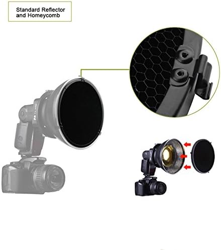 Fomito Radar Honeycomb & Standard Reflektor & Flash Mount Adapter Canon Nikon Yongnuo Metz Neewer Godox Speedlite