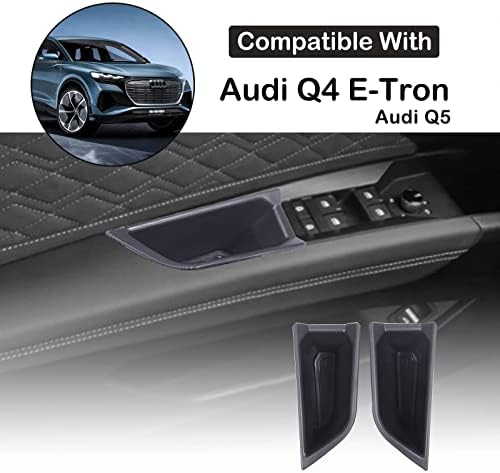 Autó Bejárati Ajtó Tároló Doboz Kompatibilis Audi Q4 E-Tron Autó Elülső Oldalán Kilincs Tároló Doboz Szervező Tálca Ajtó