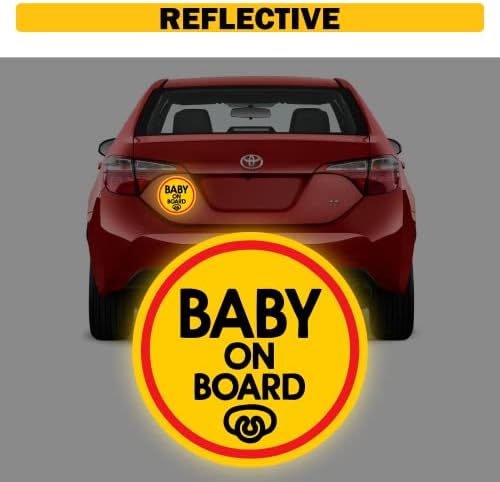 TOTOMO Baby on Board Matrica + Ablak Ragaszkodnak (4pc Pack) 7x7 az Autók Vicces, Aranyos Biztonsági Figyelmeztetés Matrica