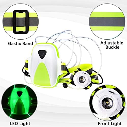 LED Fényvisszaverő Futó Mellény Első Lámpa, USB Tölthető lámpa a Futók, jól látható Figyelmeztető lámpa, Állítható, Elasztikus