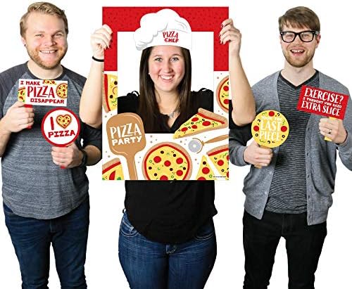 Nagy Dot a Boldogság Pizza Party Time - Baba Zuhany vagy Szülinapi Buli Képkeret, Fotó Képkeret, valamint Kellékek - Nyomtatva