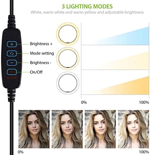 Világos Kereteket Gyűrű Tri-Color Light Kompatibilis Az Alcatel OneTouch POP D1 10 Hüvelykes Távoli Live Stream/Smink/YouTube/TikTok/Video/Forgatás