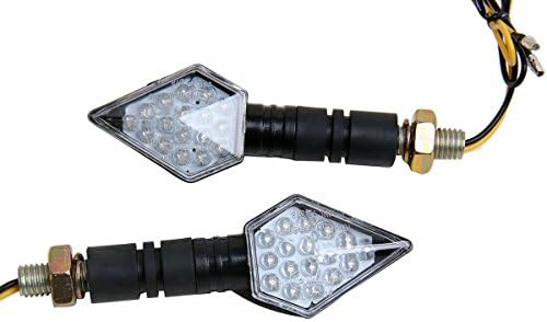 MotorToGo Fekete LED-es Motorkerékpár Hosszú Szár indexet mini 3D-s Gyémánt LED-es irányjelző Lámpák Szemellenző Kompatibilis