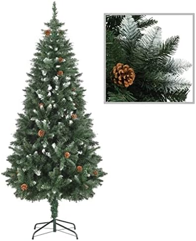 vidaXL Mesterséges karácsonyfa fenyőtoboz, Fehér, Csillogó 71