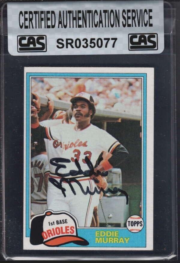 1981 Topps 490 Eddie Murray Autogram Kártya Cas-Hitelesítés Rsa3366 - Baseball Asztalon Dedikált Kártyák