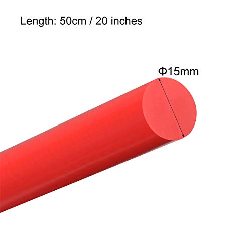 uxcell Műanyag Kerek Rod 5/8 hüvelyk Dia 20 hüvelyk Hosszúságú Piros (POM) Polyoxymethylene Rudak Műszaki Műanyag Kerek Bar(15mm)