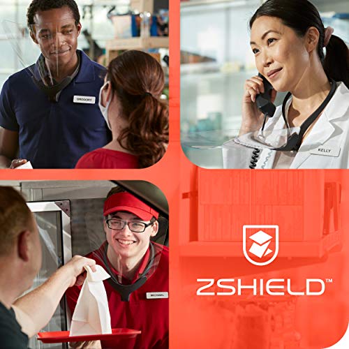 ZShield Flex - Újrafelhasználható arcvédőt - Made in USA - Teljes Arc Tiszta Lencse & Könnyű Nyak Szerelhető Kialakítás (Széles