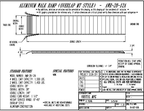 Vestil AWR-28-12A Alumínium Járni Földi Átfedés Stílus, 1900 lb, 144 Hossz, 28 Széles, 4.75 Magasság