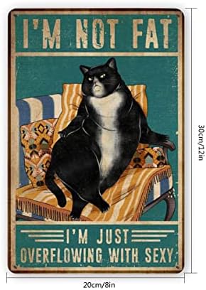 Macskát Nem vagyok Kövér, Csak Overfloeing A Szexi Vintage Fém Adóazonosító Jele, a Férfiak, Nők,Fali Dekoráció Bárok,Éttermek,Kávézók, Sörözők