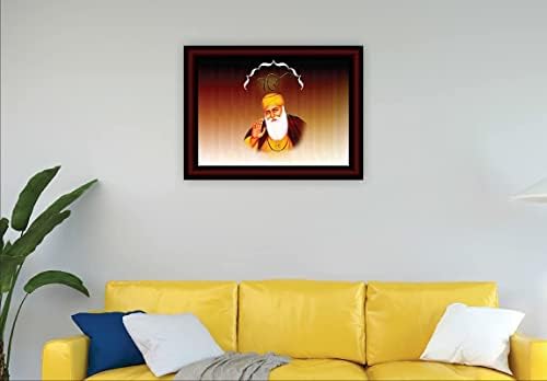 BBRATS Shri Guru Nanak Dev Ji UV Texturált Haza Dekoratív Ajándék Festmény Kerettel, 10 Inch X 13 Hüvelyk