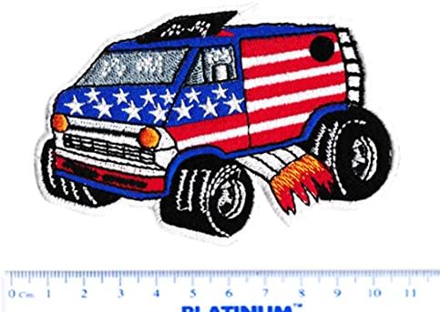 Vintage Stílusú USA 70-es, Amerikai Szokás Van Bozontos Kocsi Ing Javítás 11cm - Jelvény - Foltok - Autó - Film - 70-es - 80-as