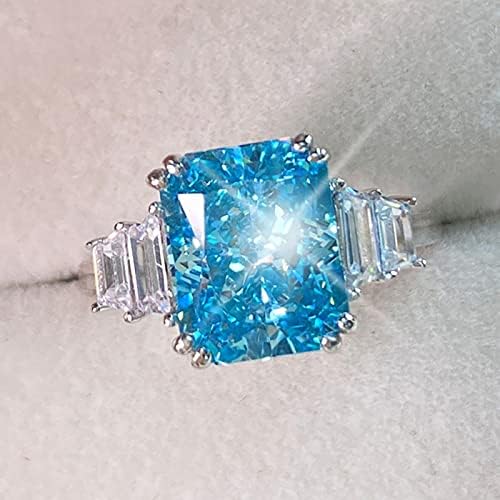 A Kék Gyémánt Ékszer, Jegygyűrű, Eljegyzési Gyűrűk, Ékszerek Tizenéves Trendi (Sky Blue-3, 8)