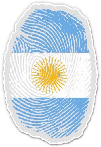 Argentína Zászló Ujjlenyomat - 5 Vinyl Matrica - Autós Laptop i-Pad - Vízálló Matrica