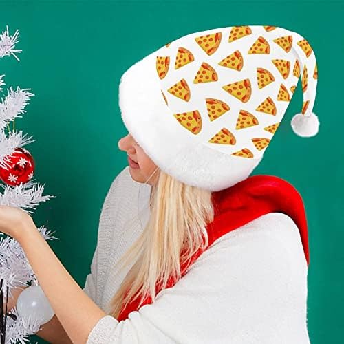 Boldog Pizza Karácsonyi Kalap Mikulás Kalap, Rövid Plüss Fehér Bilincs a Férfiak a Nők Karácsonyi Ünnepi Parti Dekoráció
