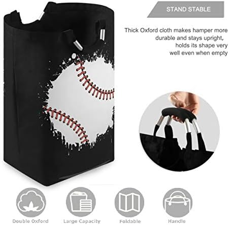 visesunny Absztrakt Baseball a Foltok Nagy csomagot Összecsukható Oxford Szövet Szennyesben Összecsukható, Hordozható Szennyes Kosár fogantyúval