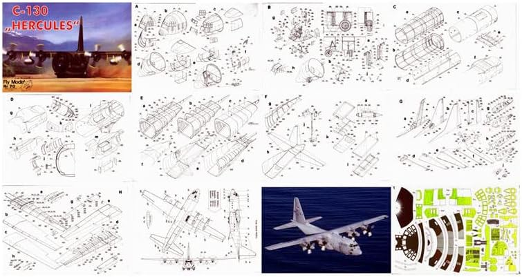 MOOKEENONE 1:50 DIY Kézműves Papír LÉGIERŐ C-130 Hercules szállító Repülőgép Modell Szimuláció Légi jármű Repülési Modell Modell