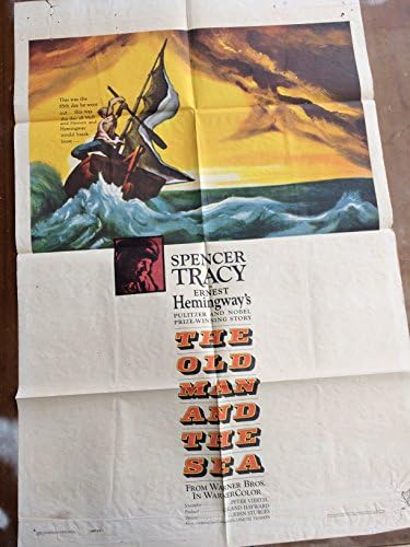 A régi Ember a Tenger, eredeti 1958 színes film, plakát, hajtogatott, Spencer Tracy