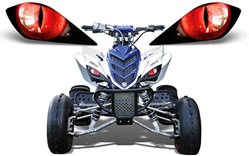 AMR Racing ATV-Fényszóró Szem Grafika Matrica Cover Kompatibilis Yamaha Raptor 700/250/350 - Napfogyatkozás Piros