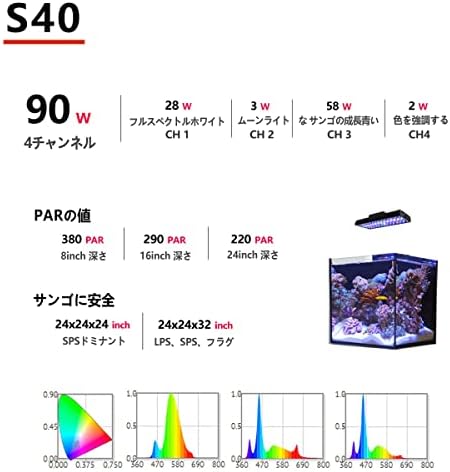 PopBloom LED-es Akvárium Világítás Sós Világító Távirányító 30-200CM Korall Fény Zátony Hal Tengeri Tartály(100W-Szerelési)