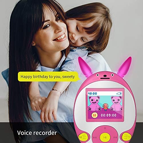 Wiwoo Bluetooth MP3 Lejátszó Gyerekeknek, 8GB Veszteségmentes Hordozható zenelejátszó Hangszórók, FM Rádió, Hangrögzítő, Video -, Kép