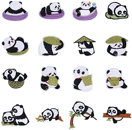 KISSITTY 32Pcs Panda Hímzés Foltok Aranyos Kis Állat a Panda Foltok, Vas on/Varrni a Rátétes Javítás Jelmez, Kellékek Vegyes Forma, a Férfiak,