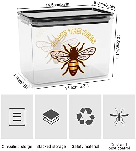 Mentsd meg A Méhek Tároló Konténerek, Átlátszó Műanyag Doboz Fedeleket Újrafelhasználható Ládákat a Konyhában, Snack Gabona, Száraz Élelmiszer,