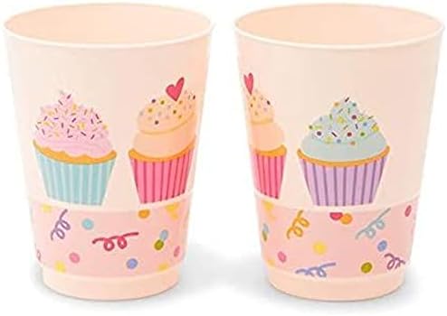 Rózsaszín Műanyag Pohár Csésze, Cupcake Parti Dekoráció (16 oz, a 16-os Csomag)