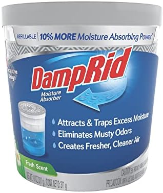 DampRid Újratölthető nedvességmegkötő, 11 oz, 6-Pack Friss Illat Nedvesség Elnyelő & Drop Starter Kit, 2 Friss Illat Nedvesség