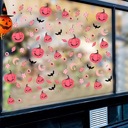 NUOBESTY 6db Halloween Fali Matricák Ünnepi Halloween Téma Fali Matricák Héja Bot Haza Windows Ajtó Üveg