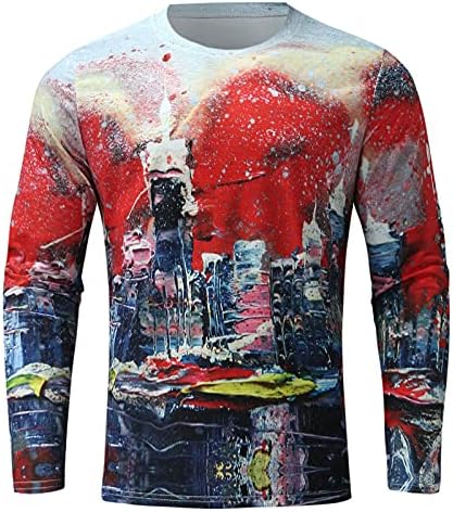 UBST Katona Long Sleeve T-shirt Férfi ruházat, Őszi 3D Nyomtatás olajfestmény Edzőtermi Edzés Atlétika Tee Maximum Vintage Divat