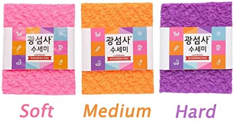 Harooliving 3 Csomag-Mix Gwangsumsa Súroló Pad Csillogás Mosó Tányérok Ruhával Konyhai Szivacsok Koreában Készült... (Mix, 3PCS)