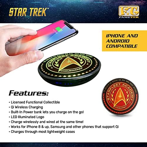 A Star Trek Bluetooth Kommunikátorát,Kommunikátor a Csip hanghatás, Mikrofon & Hangszóró Csomagban egy Star Trek Qi Vezeték nélküli Töltőt,