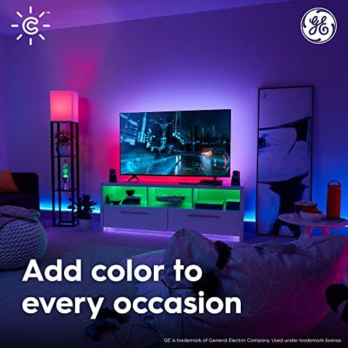 GE CYNC Smart LED Izzók, színváltó, Bluetooth, Wi-Fi, Működik, Alexa, a Google Haza, 19 Izzók (2 Csomag)