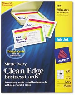 Avery Két Oldalán Tiszta Edge Nyomtatható Üzleti Kártya KÁRTYA,CE IJ BUSZ 200,IY (Pack of5)