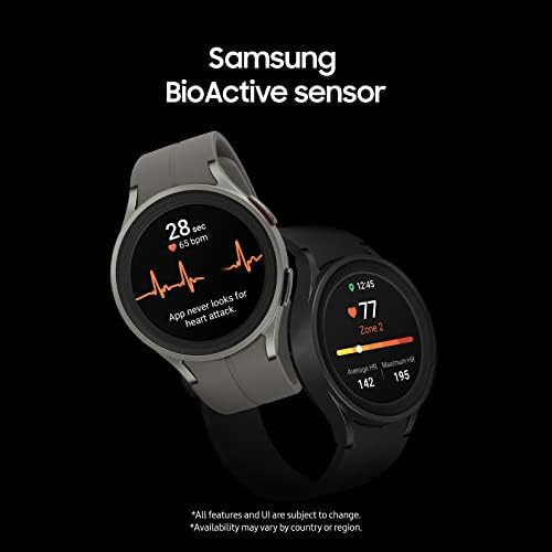 SAMSUNG Galaxy Óra 5 Pro 45mm Bluetooth Smartwatch w/ Test, Egészség, Fitness Aludni Tracker, Jobb Akkumulátor, Zafír Kristály