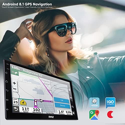 PyleUsa Dupla DIN Autós Sztereó Receiver - 7 hüvelykes, 1080P HD érintőképernyő, Bluetooth autórádió Audio Receiver r - WiFi/GPS/AM/FM